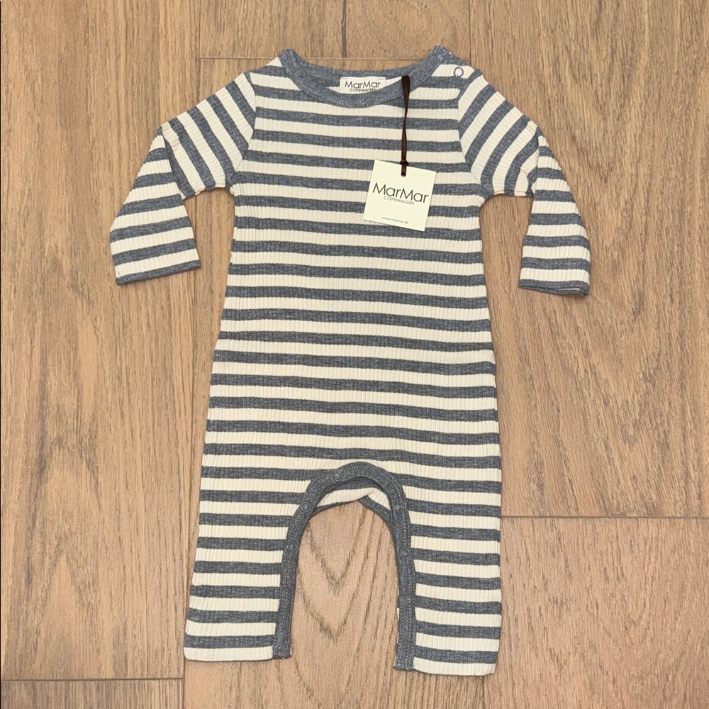 Kids Striped One Piece - Grey and Cream